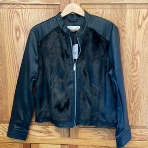 NWT NYANDCO faux fur and leather jacket